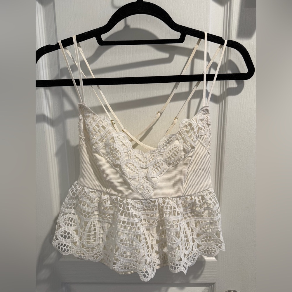 Gianni Bini White Lace Top